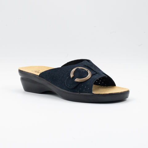 CIABATTA IN PELLE CON VELCRO REGOLABILE