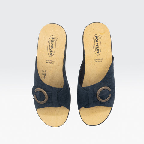 CIABATTA DONNA IN PELLE CON VELCRO REGOLABILE - COD. 5405.04