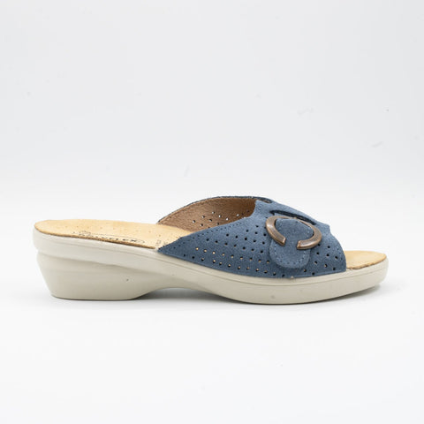 CIABATTA IN PELLE CON VELCRO REGOLABILE