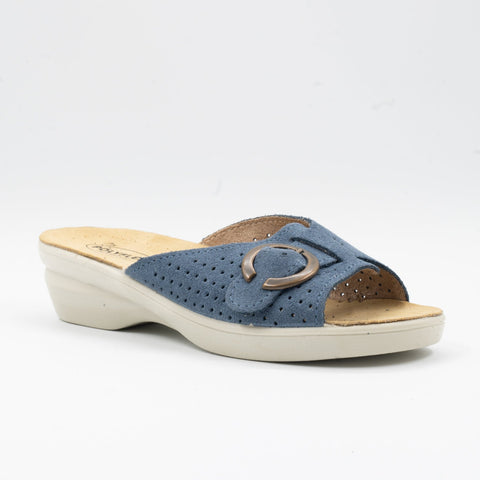 CIABATTA IN PELLE CON VELCRO REGOLABILE