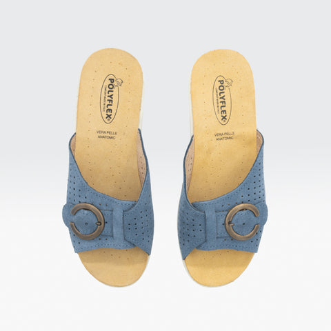 CIABATTA DONNA IN PELLE CON VELCRO REGOLABILE - COD. 5405.04