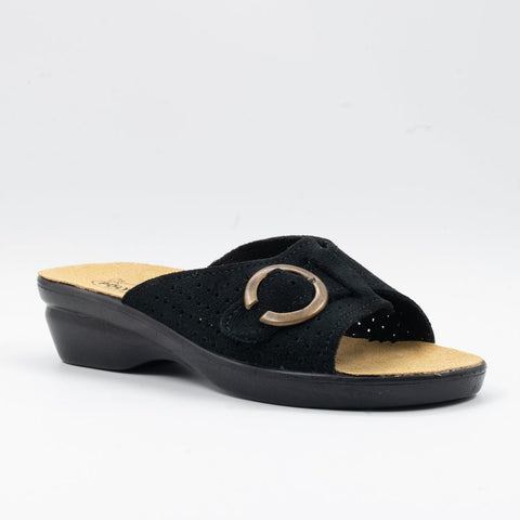 CIABATTA IN PELLE CON VELCRO REGOLABILE