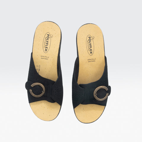 CIABATTA DONNA IN PELLE CON VELCRO REGOLABILE - COD. 5405.04
