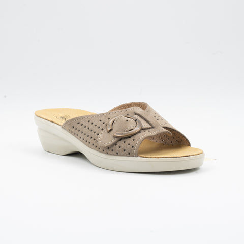 CIABATTA IN PELLE CON VELCRO REGOLABILE
