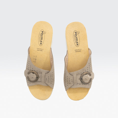 CIABATTA DONNA IN PELLE CON VELCRO REGOLABILE - COD. 5405.04